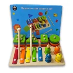 3 In 1 Wooden Column Set Toy - Wooden Learning Toy - Image 4