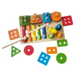 3 In 1 Wooden Column Set Toy - Wooden Learning Toy - Image 2