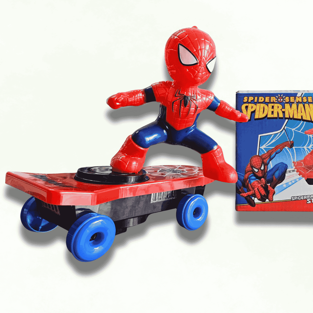 Spiderman skateboard toy sd Spider-Man Stunt Skateboard Toy with 360° Spin, Kids Superhero Adventure Toy - Image 1