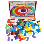 100 Pcs Wooden Domino Set for Kids – Educational Play & Creative Fun!