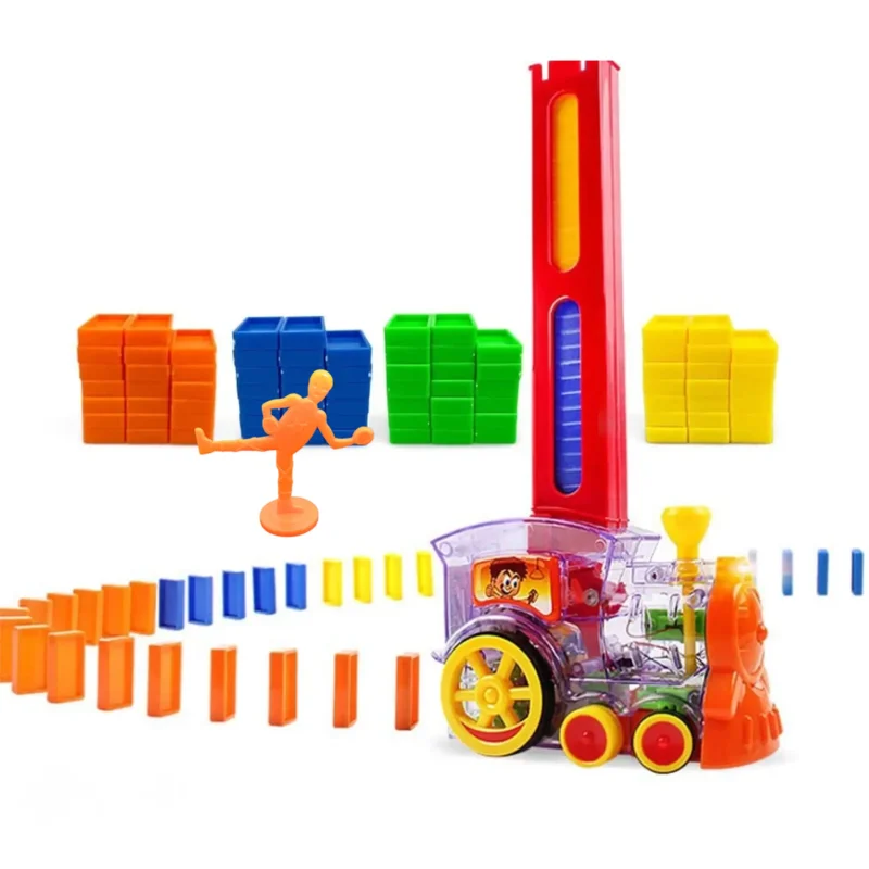 Electric Domino Train with 80 Colorful Blocks - Perfect Educational Toy for Kids