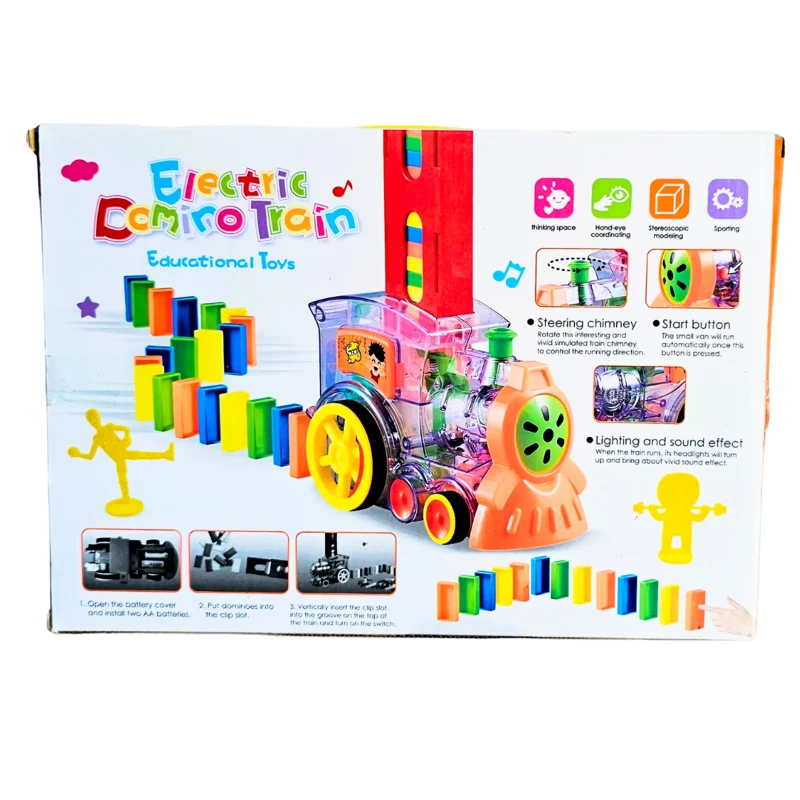 Domino Train Set with Light and Sound Effects – Fun Learning Toy for Toddlers Battery Powered Domino Train Toy – Creative Playtime for Kids Educational Electric Train Toy with Colorful Dominoes – Enhances Focus and Creativity Interactive Domino Train Set – A Fun Gift for Kids’ Development