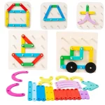 Shape and Structure Kids Brain Development Wooden Pegboard Toy for Kids - Image 2