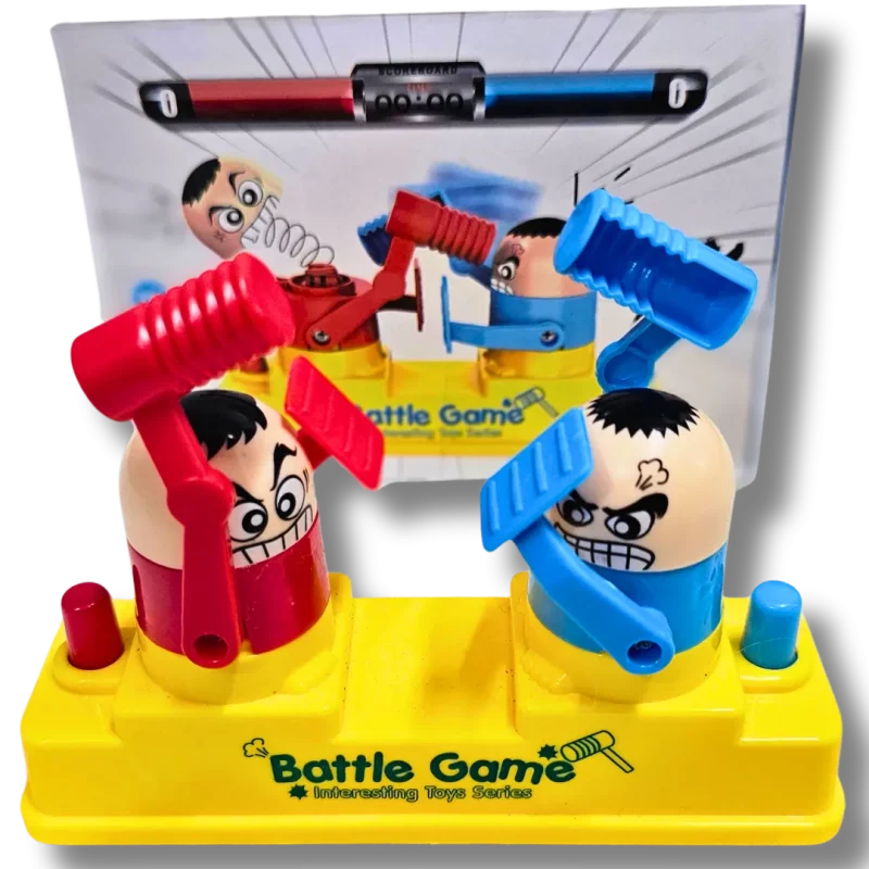 Table Battle Game, PK Game Toy, Kids Fighting Robot, Hammer Toy for Children, Educational Board Game, Red vs Blue Robot, Toy Shop Bangladesh, Khelnapati Exclusive, Best Birthday Gift for Kids, Indoor Fun Activity, Hand-Eye Coordination Game, Safe Plastic Toy, 2 Player Interactive Toy, Stress Relief Game for Kids, Preschool Learning Toy.