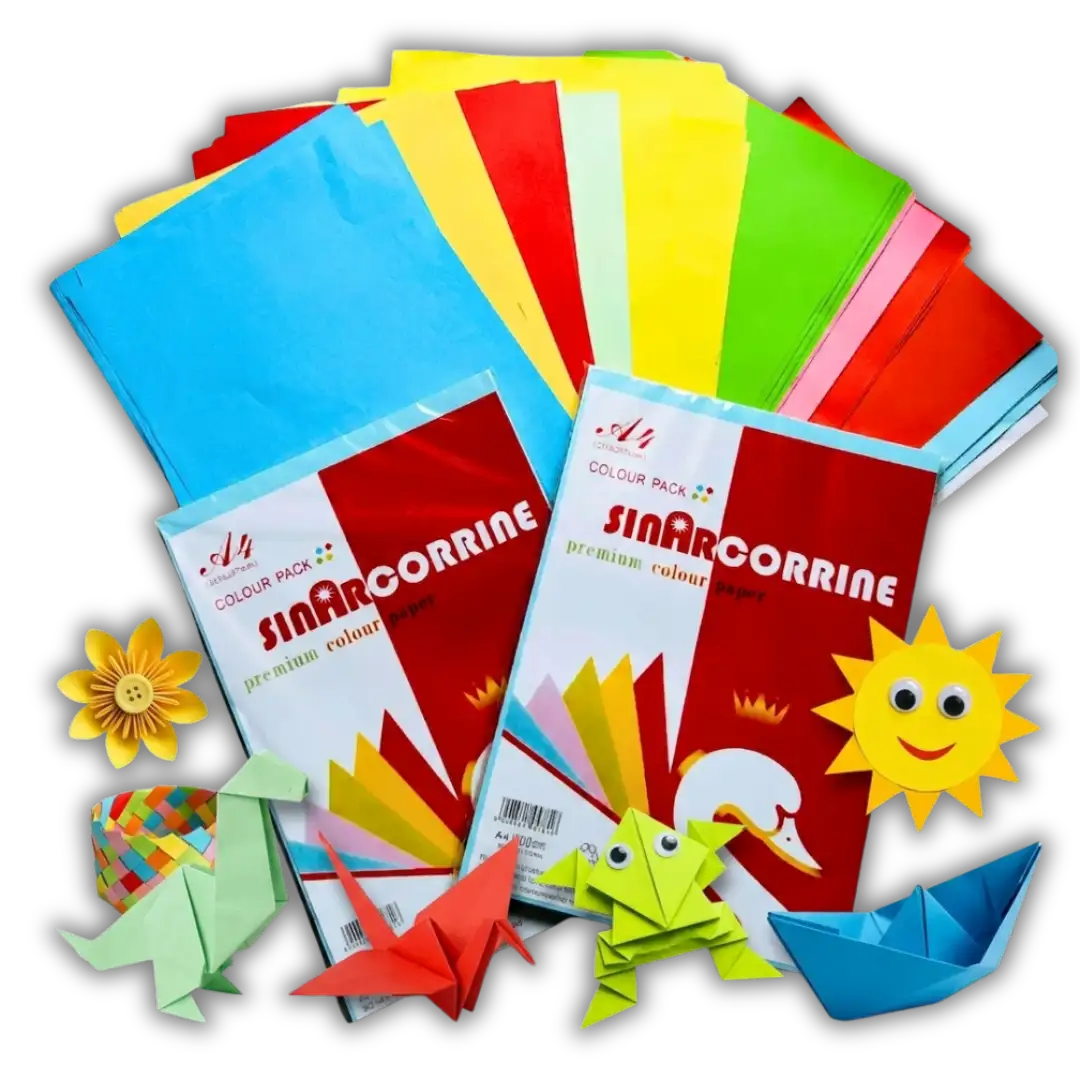 4 Multi-Colour A4 Craft Paper Pack (100 Pcs)- for Kids DIY Art & Crafts-and -Drawing Paper for Children - Image 1