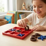 Tic Tac Toe Game, Tic Tac Toe Board, Kids Game, Educational Toy, Brain Development Toy, Logic Game, Strategy Game, Family Board Game, Learning Toy, Montessori Game, Preschool Toy, Thinking Game, Screen Free Activity, Cognitive Development Toy, Kids Educational Game