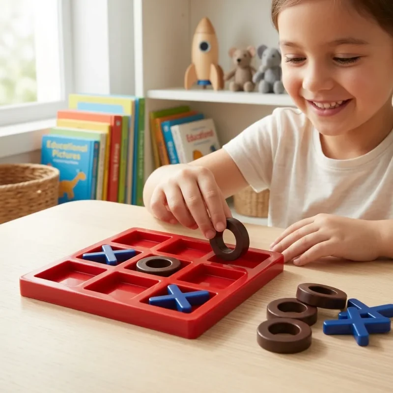 Tic Tac Toe Game, Tic Tac Toe Board, Kids Game, Educational Toy, Brain Development Toy, Logic Game, Strategy Game, Family Board Game, Learning Toy, Montessori Game, Preschool Toy, Thinking Game, Screen Free Activity, Cognitive Development Toy, Kids Educational Game