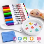Kids drawing on ceramic spoon using Magic Water Painting Pen.