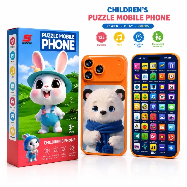 Puzzle Mobile Phone for Kids Interactive Learning Toy for 3+ Years