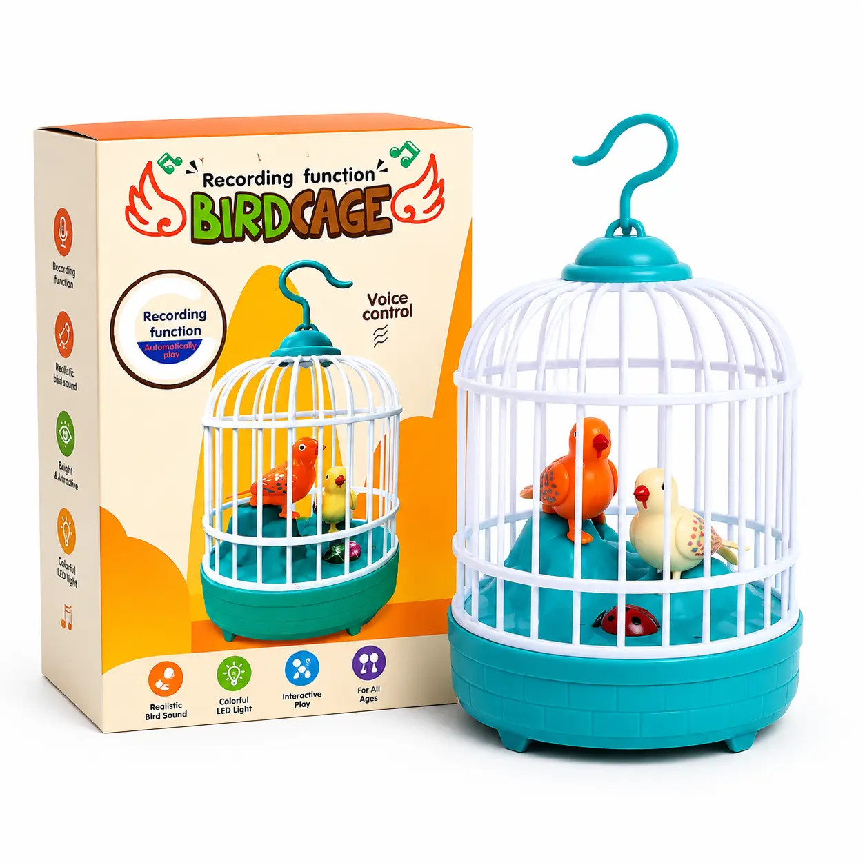 3 Talking Bird Toy | Voice Controlled Interactive Bird Cage Toy - Image 1