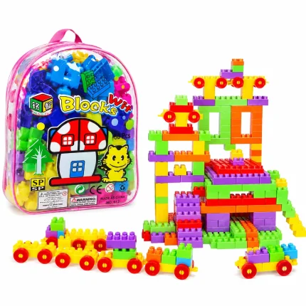 58 PCS Large Building Blocks for Kids Educational Construction Toy with Colorful Plastic Blocks
