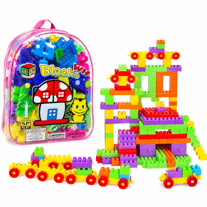 58 PCS Large Building Blocks for Kids Educational Construction Toy with Colorful Plastic Blocks