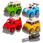 4-Pcs DIY Engineering Vehicle Set for Kids | Disassembly & Assembly Toy Car with Tools - Image 2