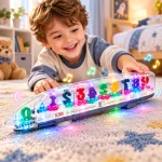 Alphabet gear train toy helping kids learn letters and shapes