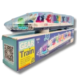 Colorful mechanical gear train educational toy with packaging box