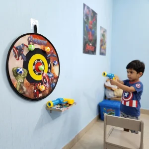 Children playing sticky ball target shooting educational toy